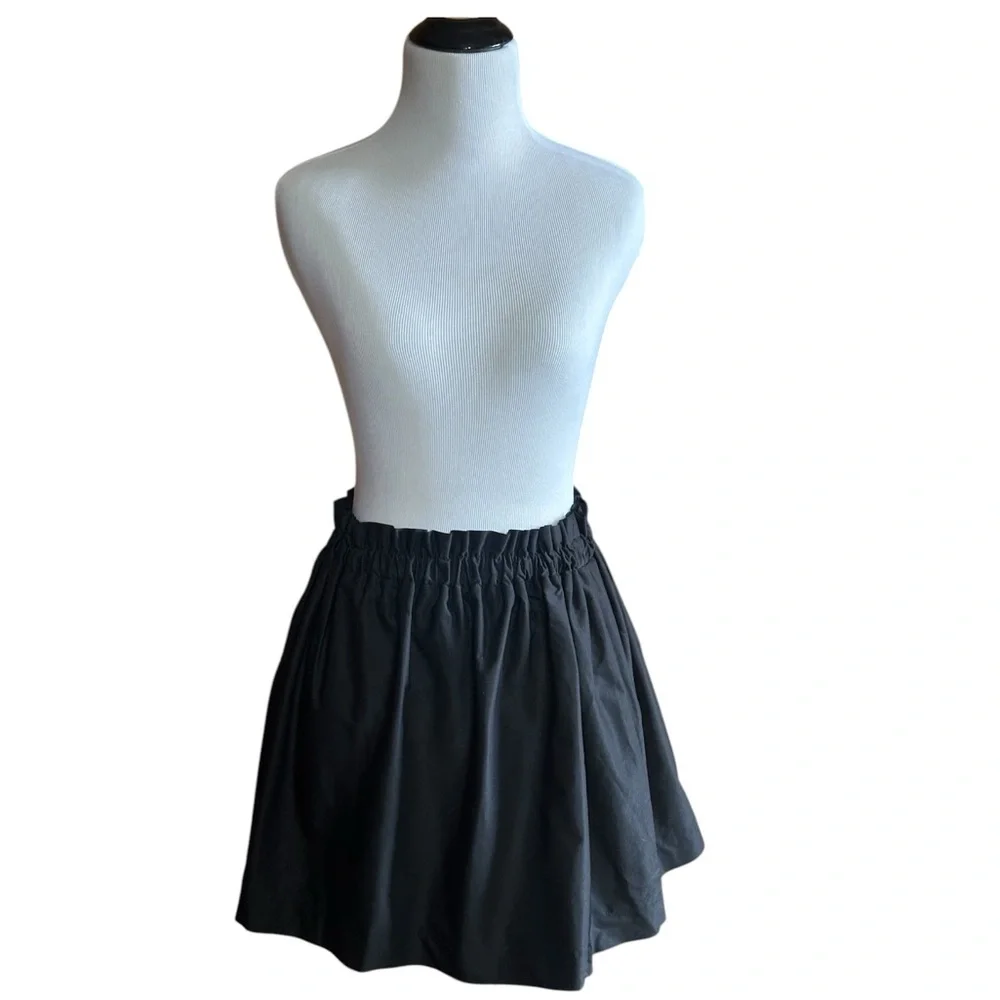Zara Pull Up Skirt | Black | | Gathered Cinched Waist Band | Size XS - Picture 5 of 12